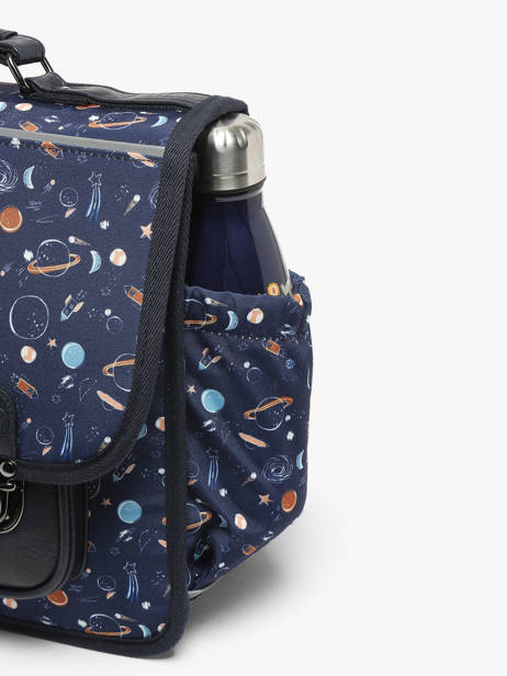 Boekentas Rétro 2 Compartimenten Cameleon Blauw retro CA35 ander zicht 5